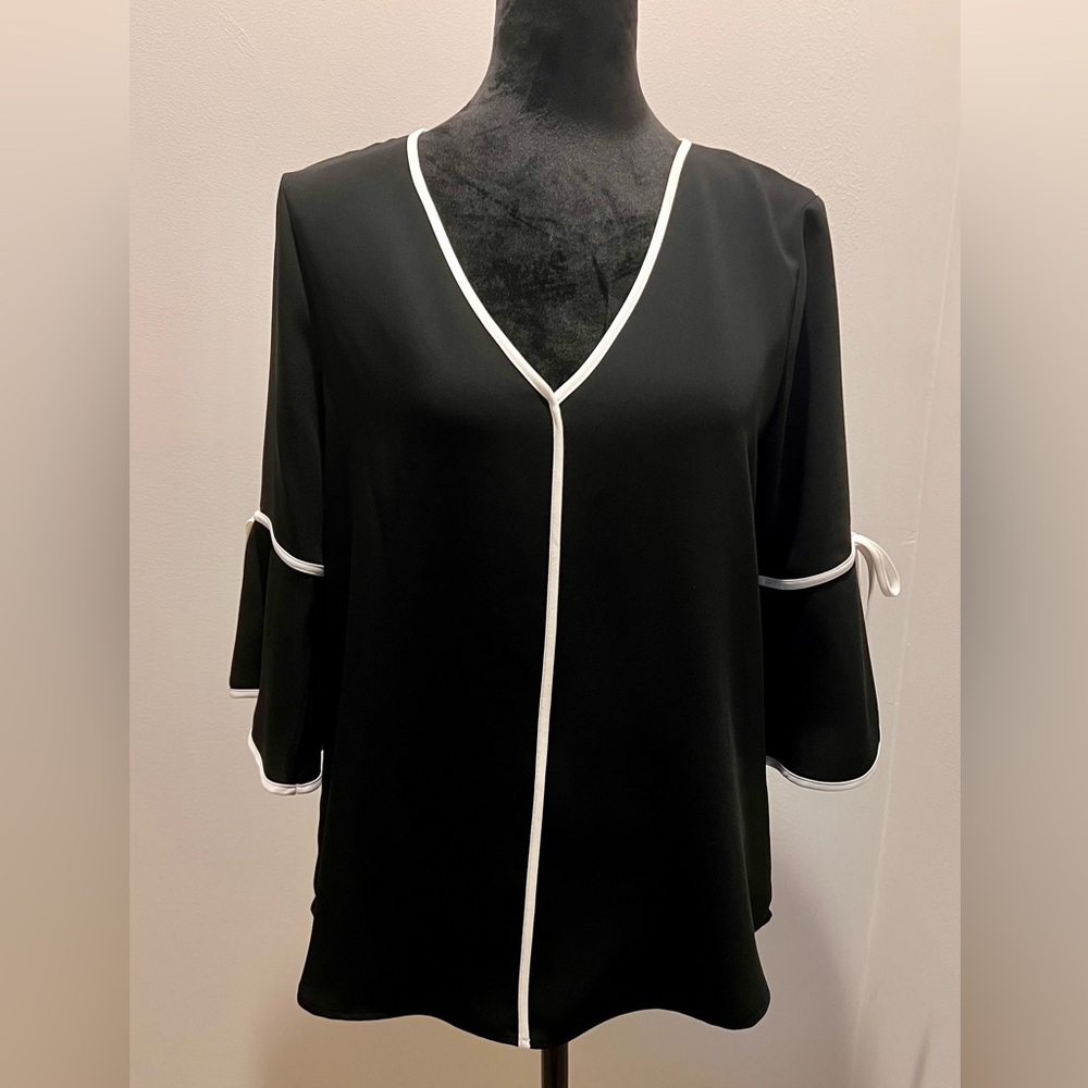 Calvin Klein Black Top with White Accents